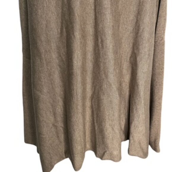 Calvin Klein Cowl Neck Poncho Sweater Women’s Size Medium Long Sleeve Tan Knit - Picture 8 of 11